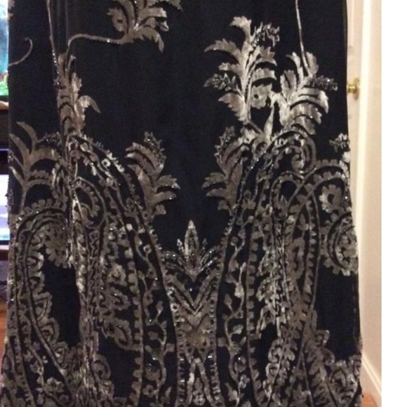 KAY UNGER Embellished Beaded Chiffon Velvet Dress - Picture 5 of 16